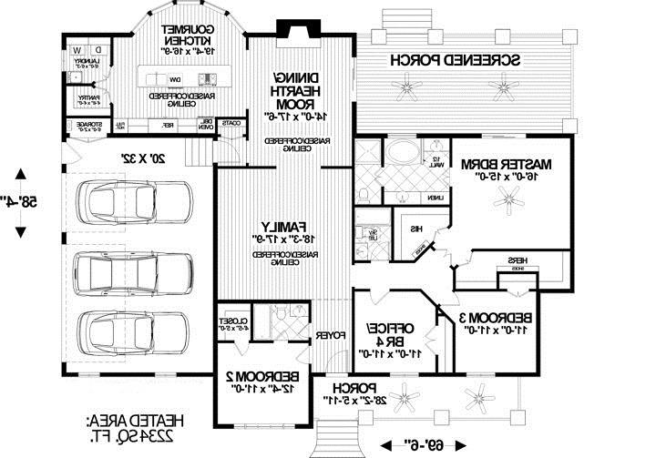 Main Level Floor Plan image of The Kirkwood House Plan